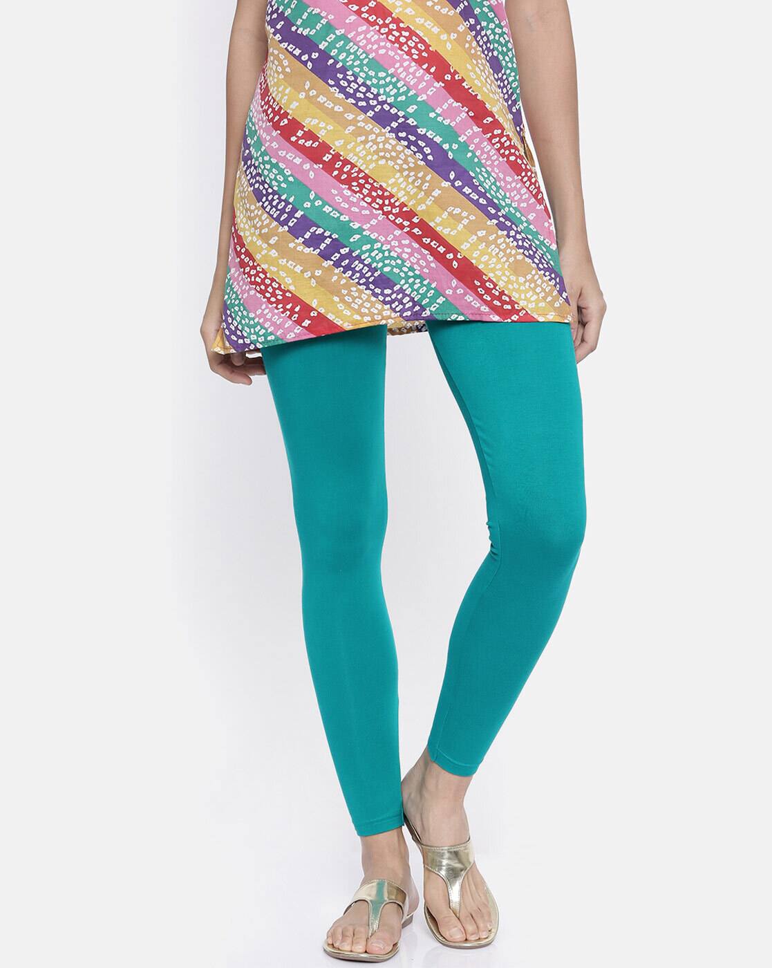 Buy Blue Leggings for Women by BITZ 