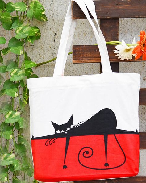 Cat print hot sale tote bag