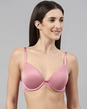 pink striped bra