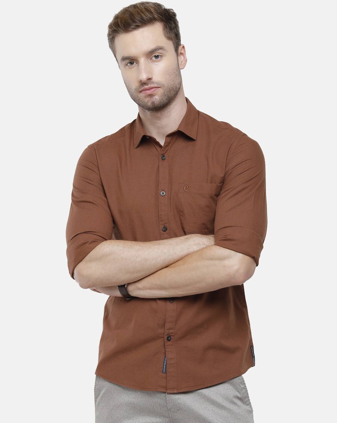 Buy Brown Shirts for Men by Cavallo By 