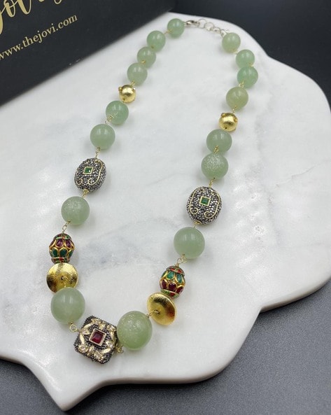 Vintage Green Jade Bead Necklace — Salvatore & Co.