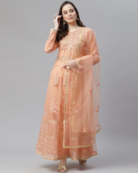 Embellished Unstitched Dress Material Price in India