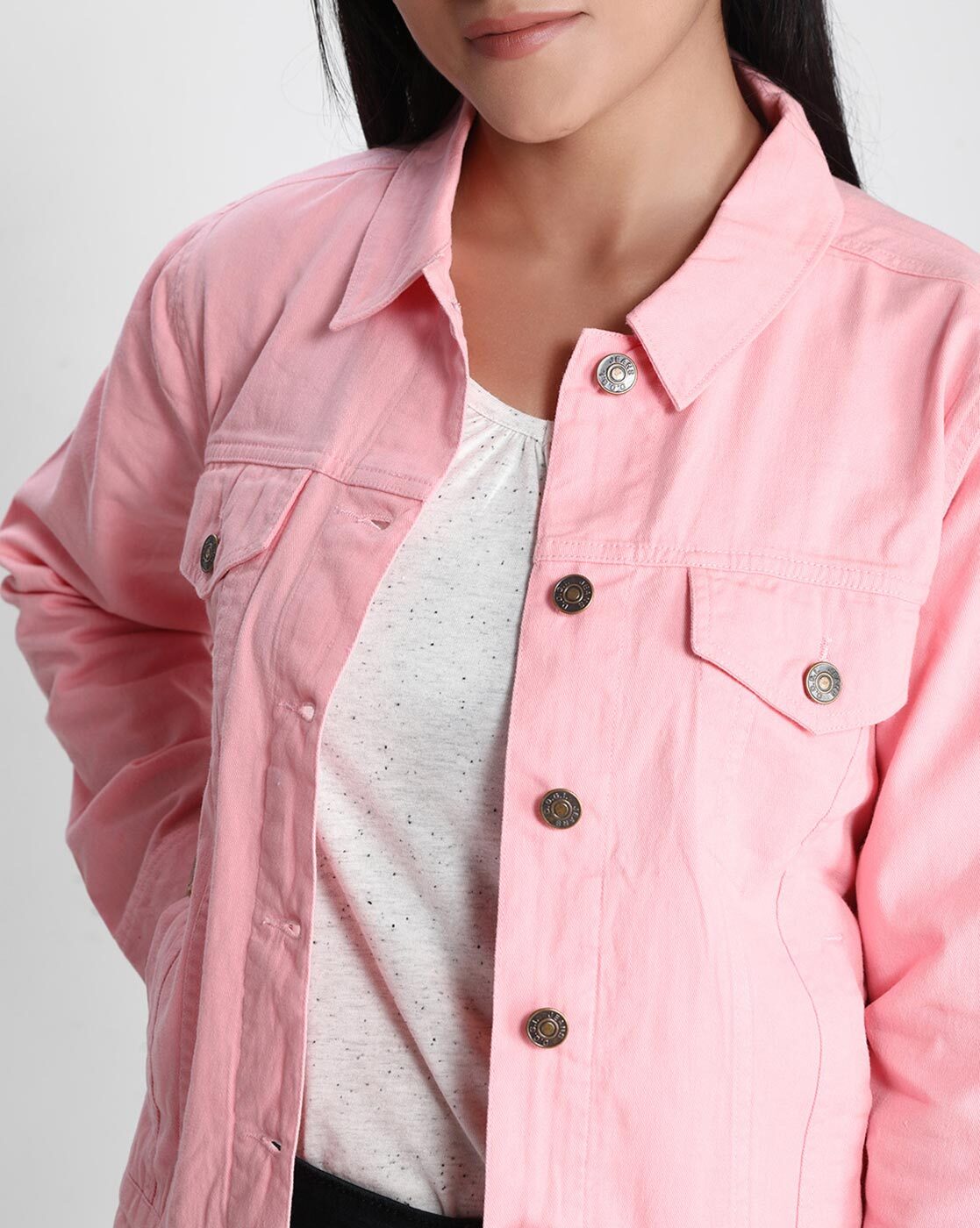 bubblegum pink denim jacket