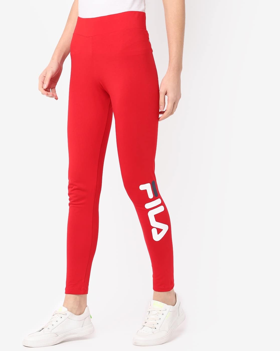 Buy Red Leggings for Women by FILA 