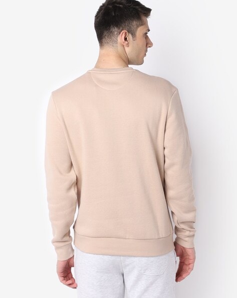 Tan tape heavy crew sweatshirt sale