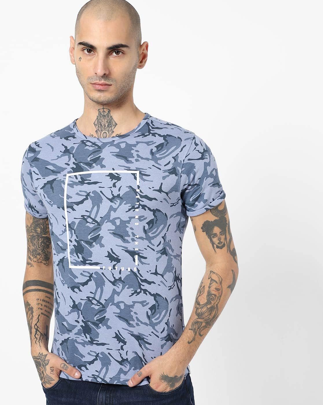 Buy Blue Tshirts for Men by DNMX Online 