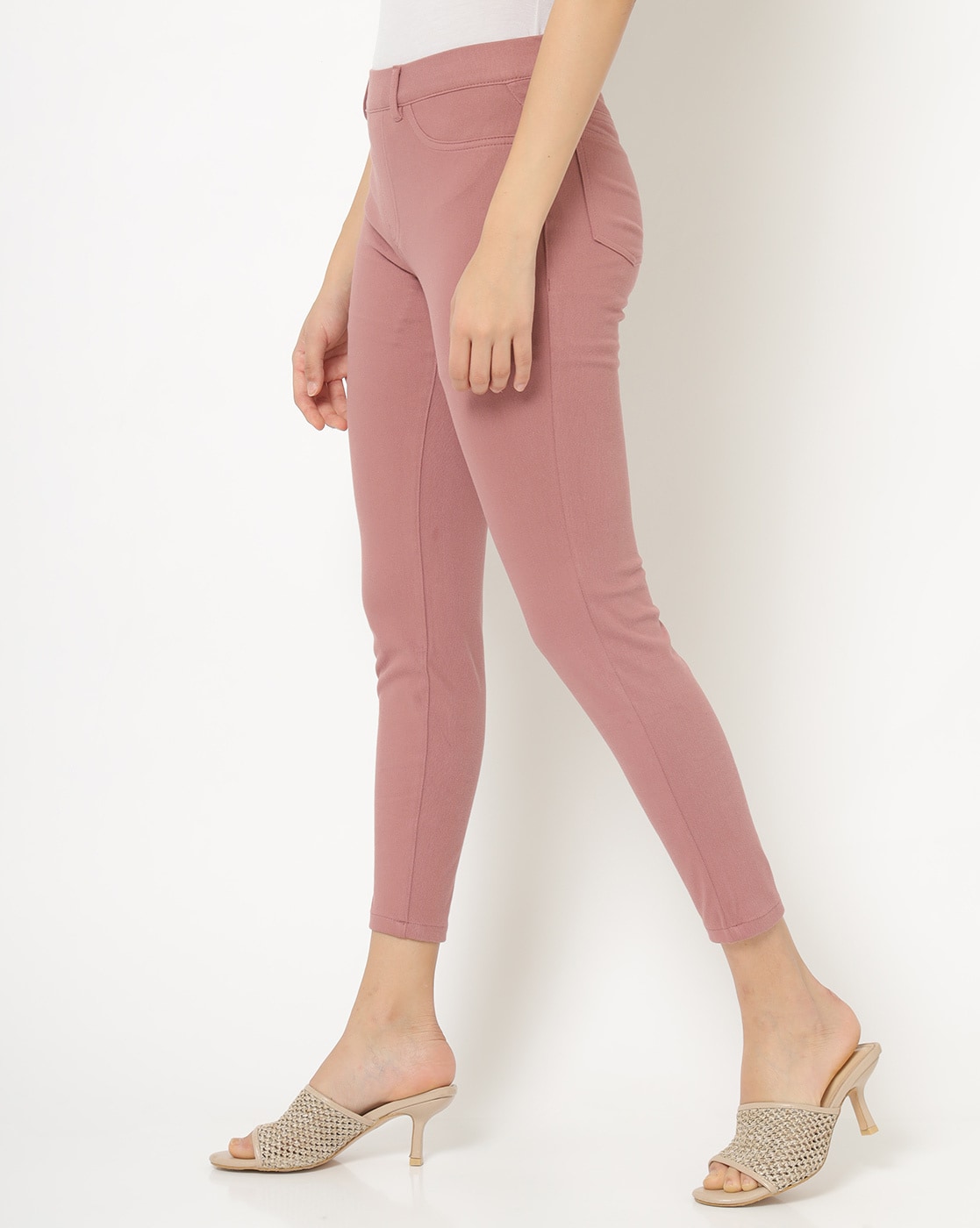 Buy Women Dusty Pink Pleated High Waist Wide Legged Trousers  Palazzos  Online India  FabAlley