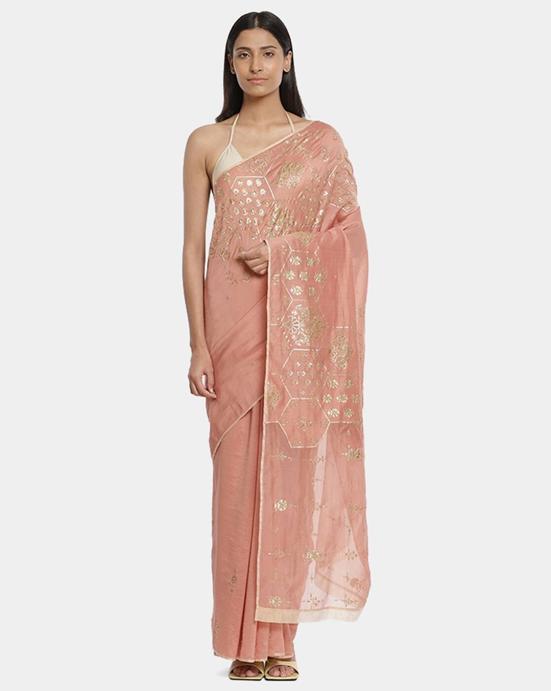 Buy Pastel Pink Sarees for Women by 