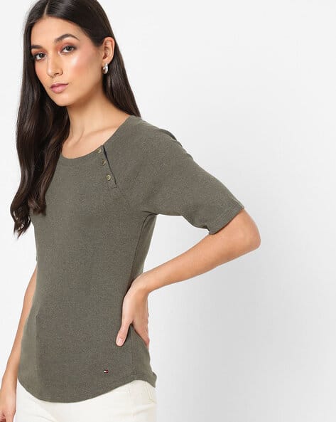 Buy Olive Green Tshirts for Women by 