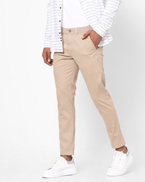 Buy Khaki Trousers & Pants for Men by NETPLAY Online 