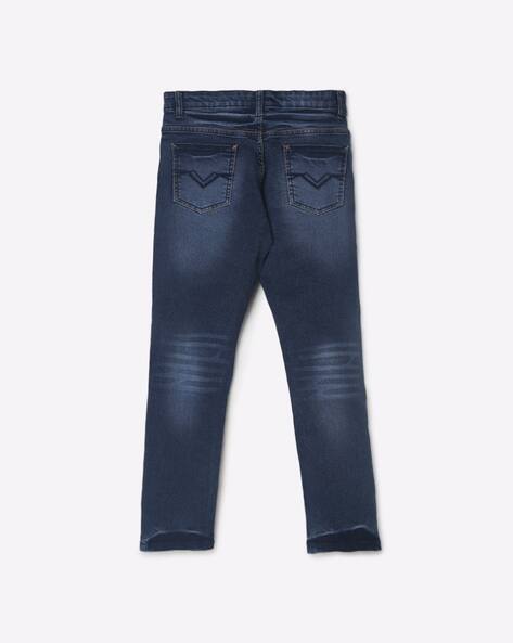 Washed Slim Fit Jeans with Whiskers view 2