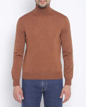 brown turtle neck men