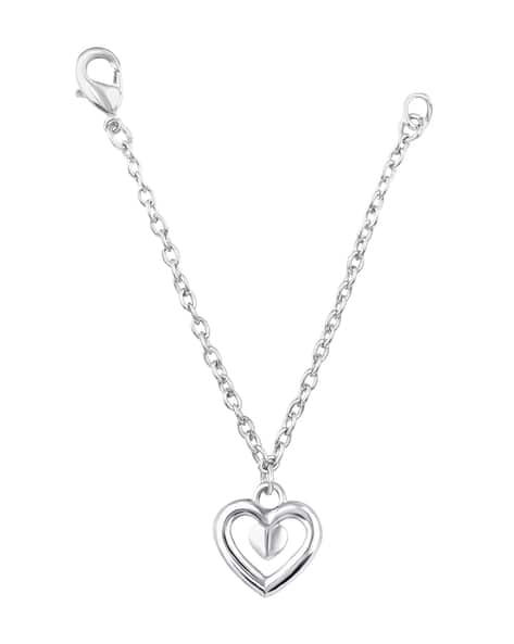 MAHI Rhodium-Plated Heart Watch Charm
