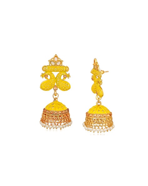 Modern Gold Hoops with Jhumka