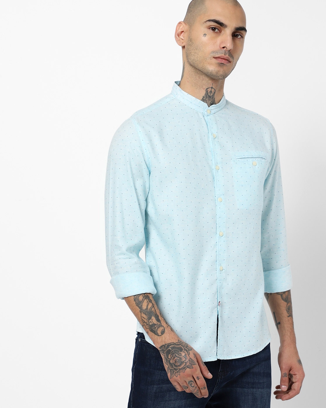 Buy Aqua Blue Shirts for Men by NETPLAY Online