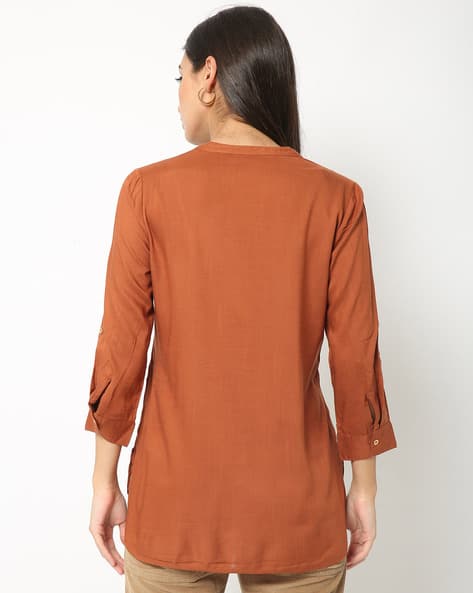 Button-Front Shirt with Patch Pockets view 3