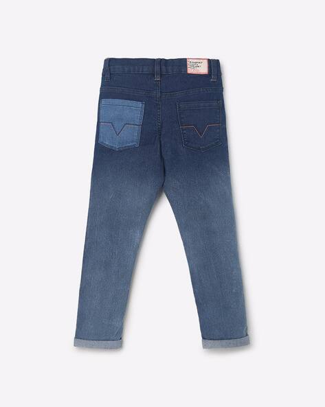 Washed Straight Jeans with 5-pocket Styling view 2