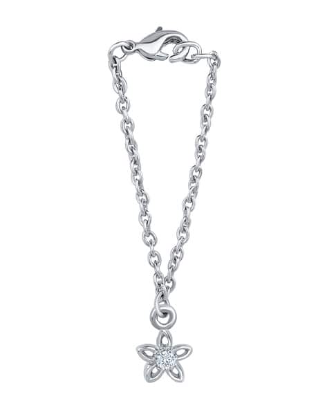 MAHI Rhodium-Plated Flower Watch Charm