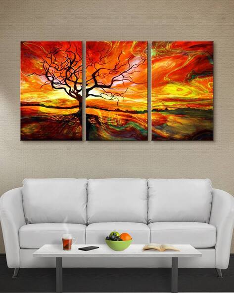 999store Set of 3 Canvas Framed Painting 54" x 30"