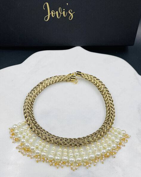 Pearl Beaded Choker Necklace