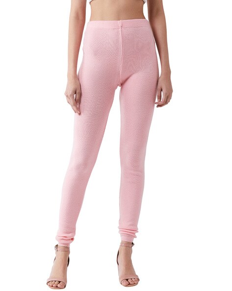 Buy Pink Leggings for Women by RVK Online 