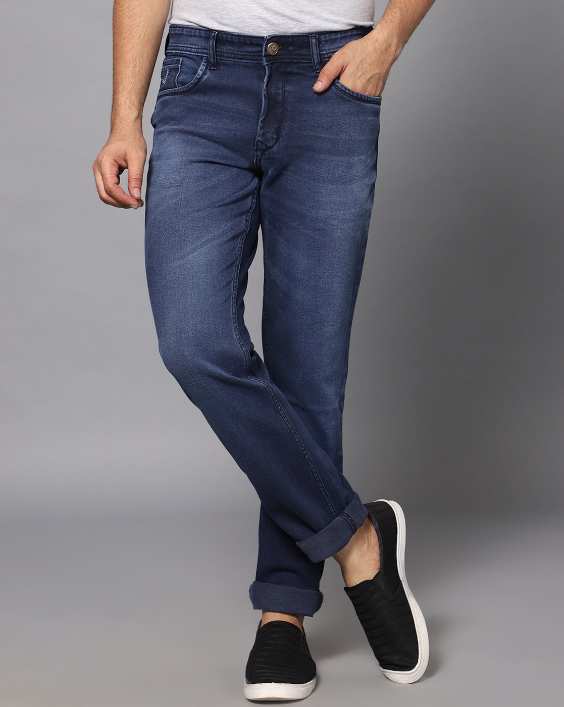 Dark Blue/ Denim Pants Stretchable Straight Cut Jeans for Men | Lazada PH-thephaco.com.vn
