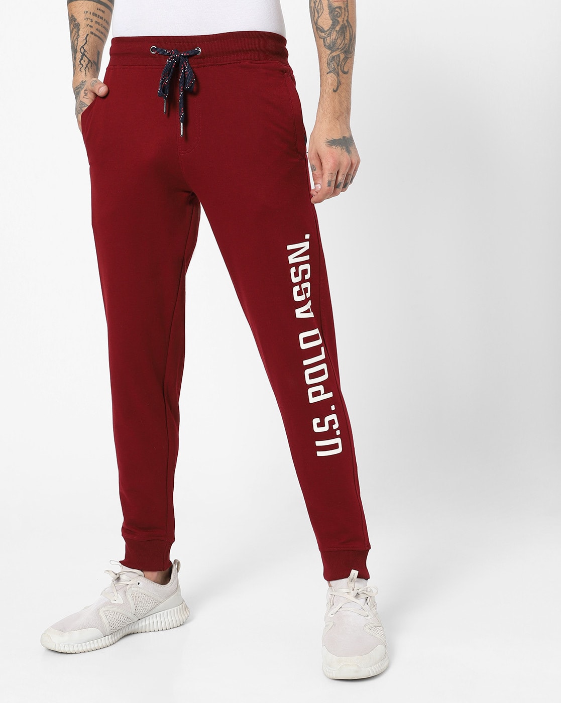 Buy U.S. Polo Assn. Loop Knit Joggers with Placement Brand Print