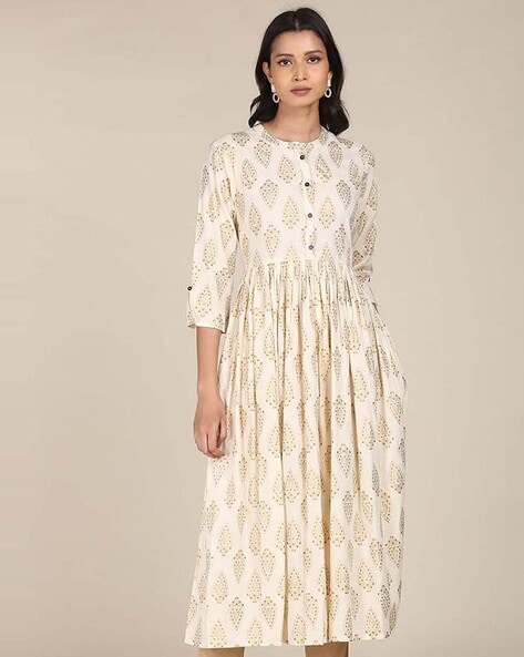 Buy Cream Anarkali Suit online-Karagiri