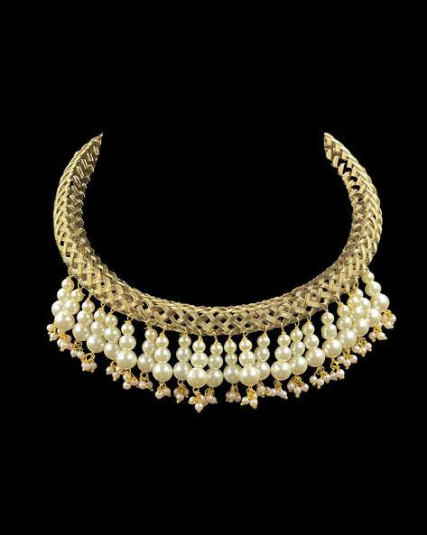 Pearl Beaded Choker Necklace