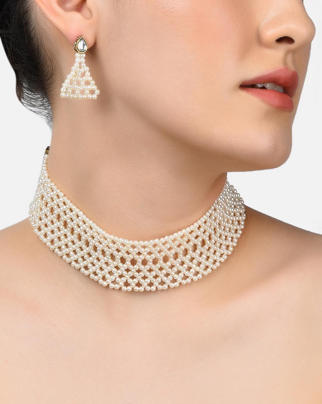 Delightful Real Pearl Necklace Set - Chandrani Pearls