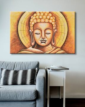 Ritwikas Abstract Wall Art of Meditating Buddha In Blue Hue Religious  Painting With Frame for Home and Office Decor  Size 135 x 95 Inch Set  of 1 Multi Colour  Amazonin Home  Kitchen