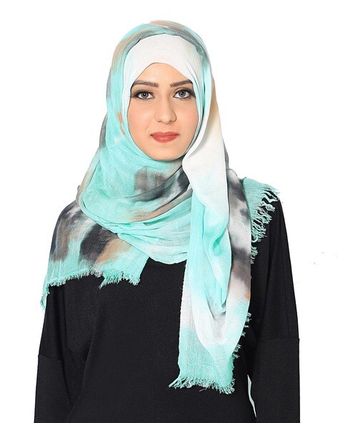 Tie & Dye Cotton Scarf with Fringes Price in India