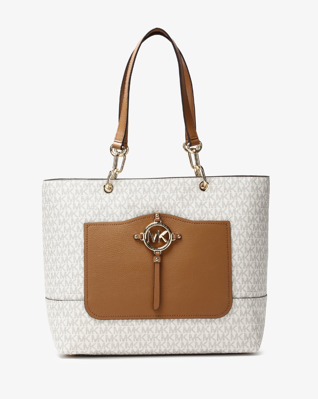 Buy Michael Kors Amy Log Jacquard Tote Bag | White Color Women | AJIO LUXE