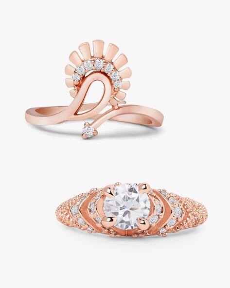 Buy Rose Gold Rings for Women by ZAVERI 