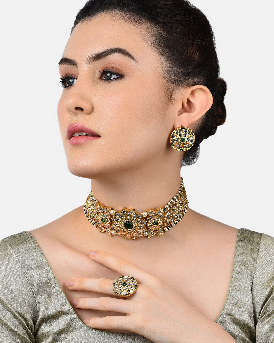 Buy Floral Earrings and Necklace Set in Rose Gold Online | ORRA