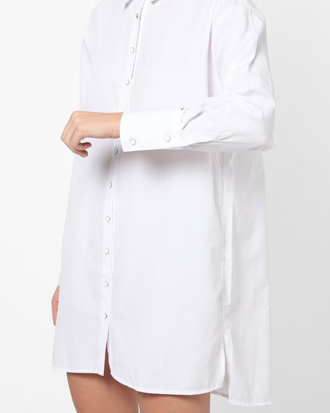 white shirt dress knee length