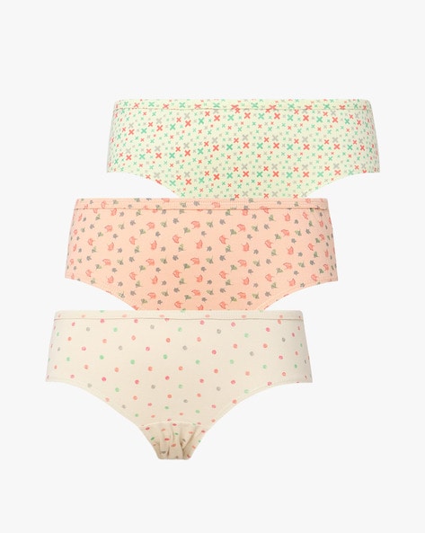Pack of 3 Cotton Mid Rise Hipster Panty