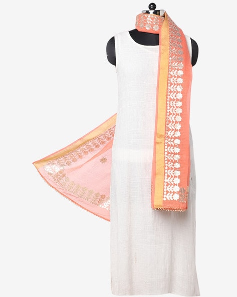 Floral Dupatta with Contrast Border Price in India