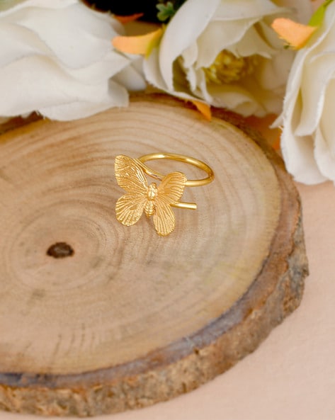 Gold ring deals butterfly design