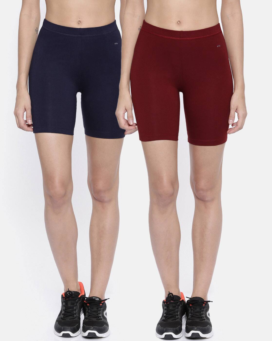Buy Navy Blue \u0026 Maroon Shorts for Women 