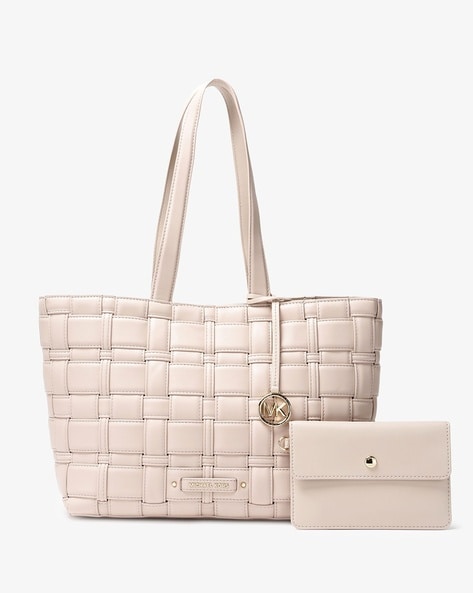 Buy Michael Kors Ivy Medium Woven Tote Bag | Off-White Color Women | AJIO  LUXE