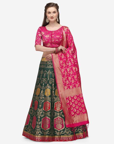 Buy Now Jaganta Multicolour Cotton Fashinable Party Wear Lehenga Choli With  Full Stitch Blouse For Women Wear