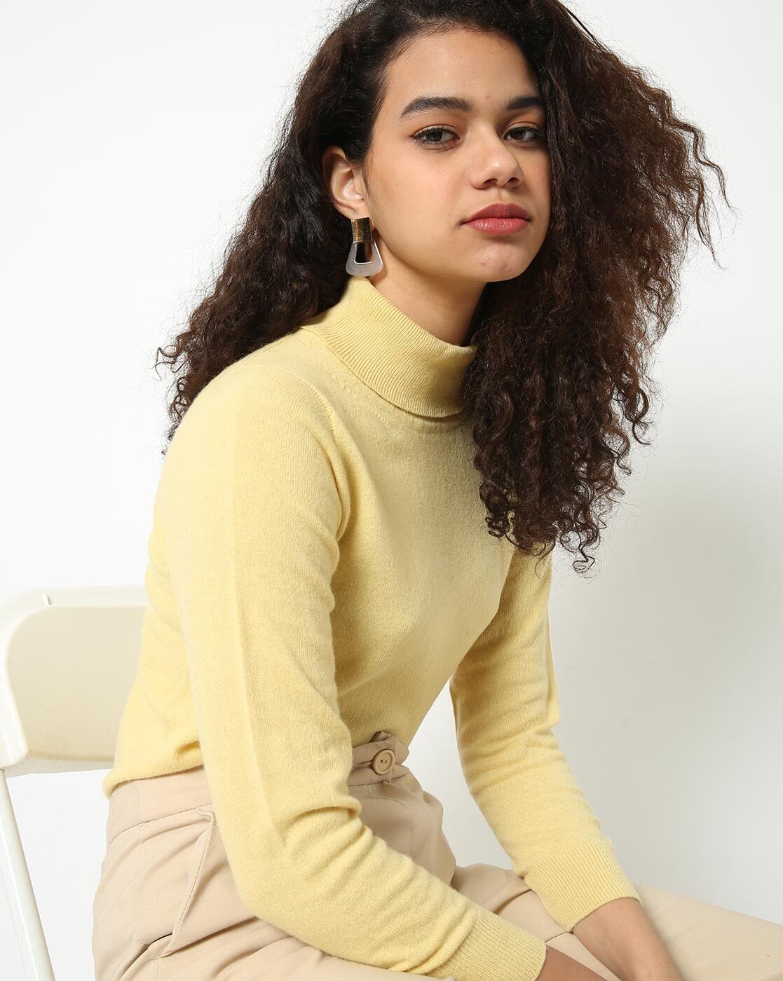 Pale shop yellow turtleneck