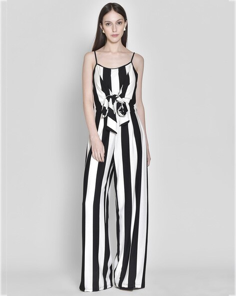 Aggregate 82+ black and white jumpsuit striped - ceg.edu.vn