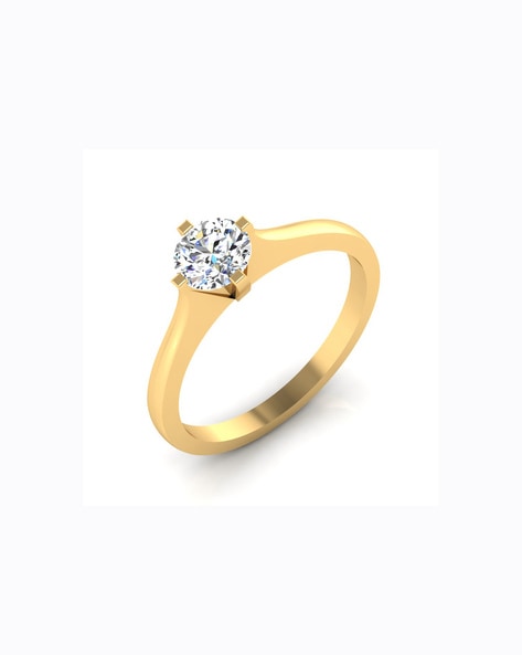 Round 18kt Yellow Gold Single Stone Diamond Rings, Weight: 6.3 at Rs 73080  in Jabalpur