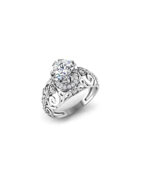 iski uski White Gold Aashi Solitaire Ring-picture-31