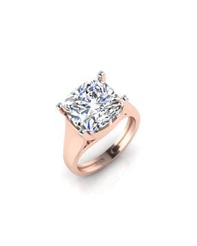 iski uski Rose Gold Aakriti Solitaire Ring-picture-29