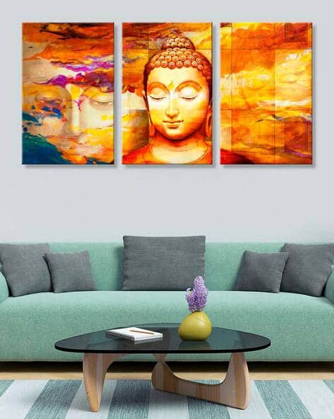 999store Set of 3 Buddha Print Wall Art Paintings