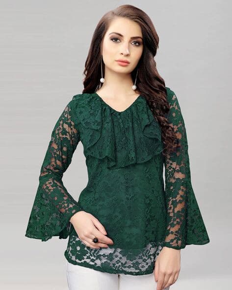 Buy Green Tops for Women by SELVIA 