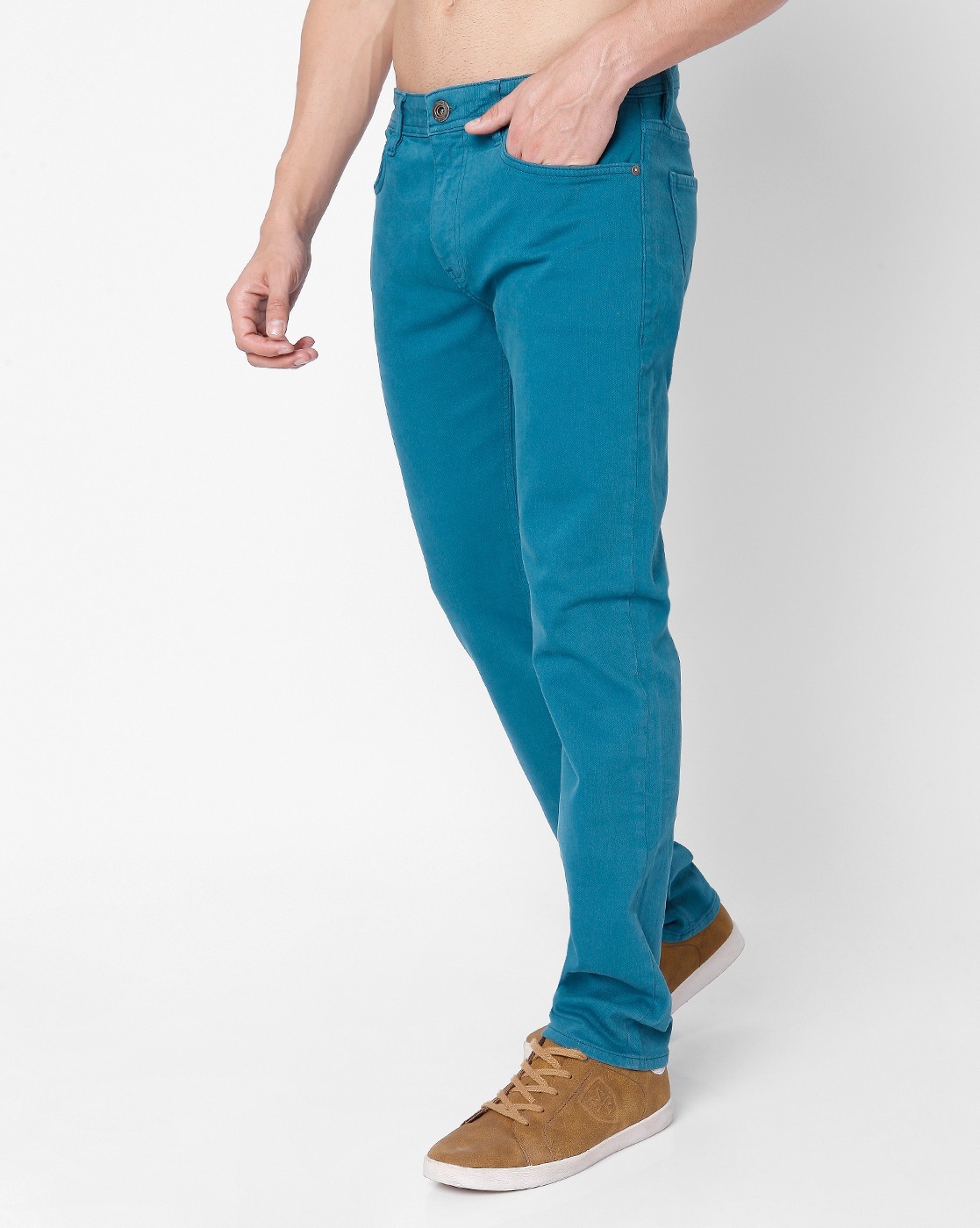 mens turquoise jeans